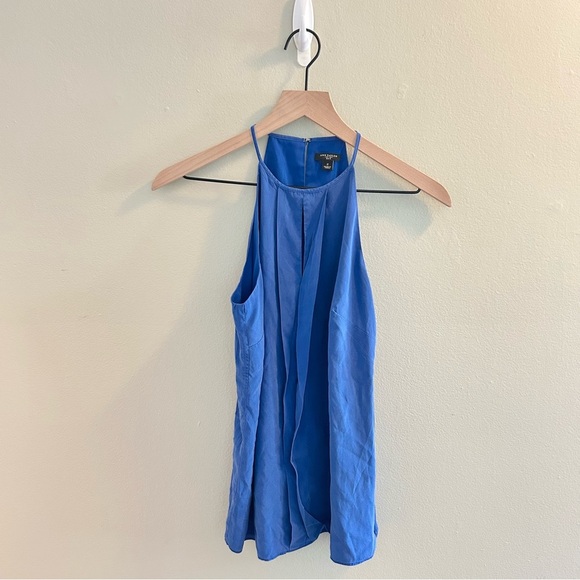 Ann Taylor Tops - Ann Taylor Silk Tank Size 2 Blue Sleeveless Blouse Y2K Workwear Professional